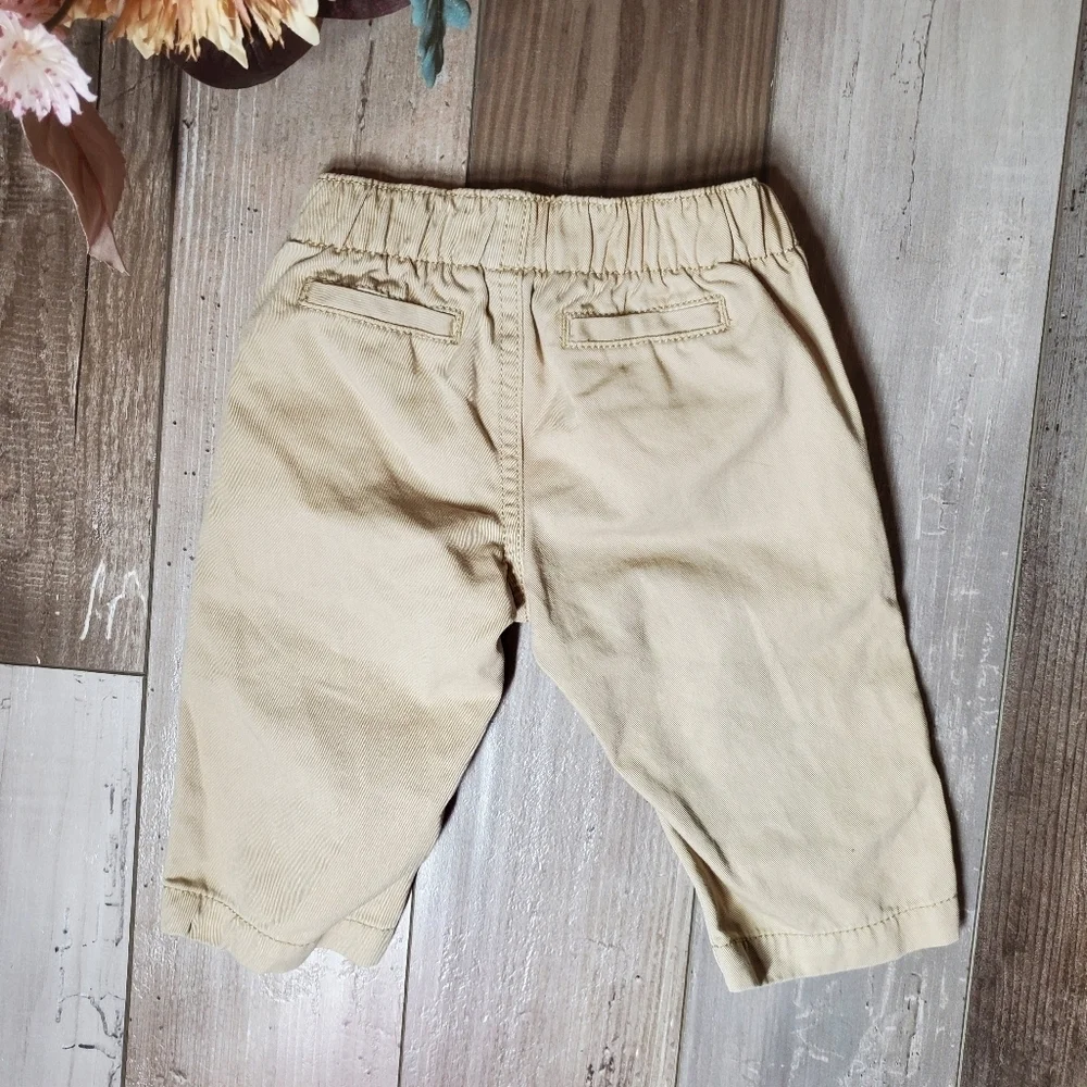 Carter's Khaki Beige 100% Cotton Baby Boy Formal Pants Size 3M EUC